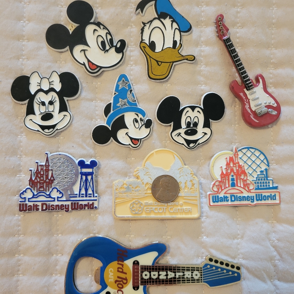 Disney and Hard Rock Collectible Magnets Vintage!